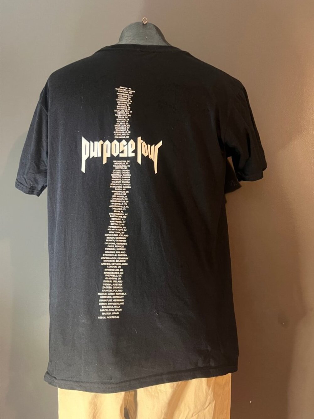 Official Justin Bieber Purpose World Tour 2016 Concert Graphic T-Shirt Large - Picture 2 of 6